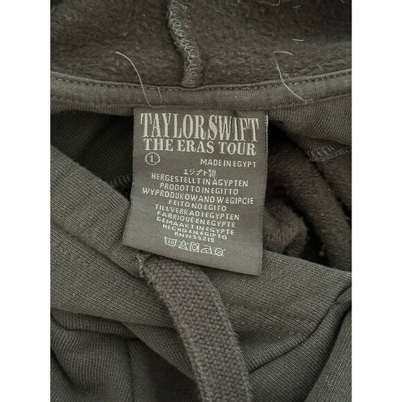 Taylor Swift The Eras Tour Faded Black Drawstring Hoodie Large - Picture 6 of 6
